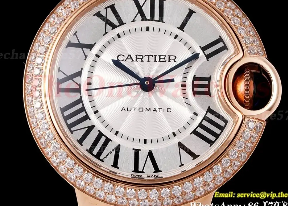 RG White AF Textured 33mm Bleu Dia LE Dial De Cartier NH05 Ballon 0511